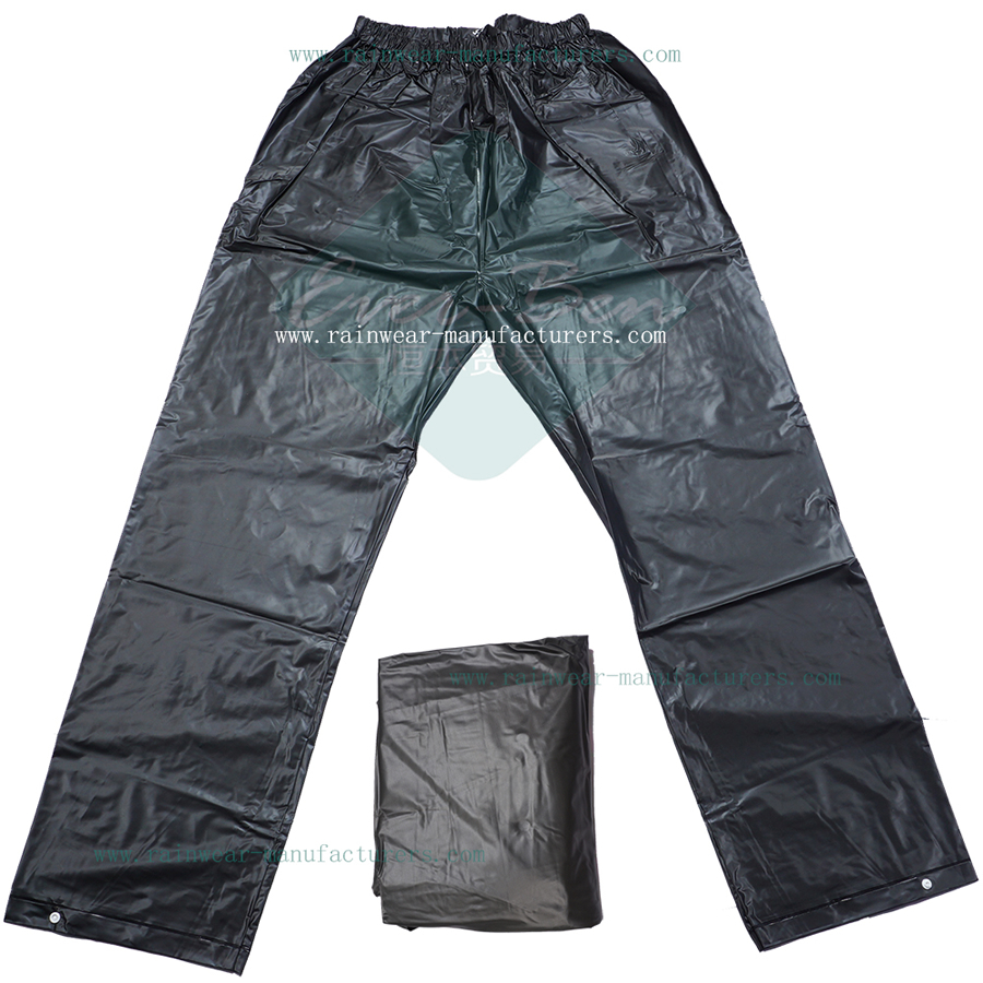 Black PVC rain pants